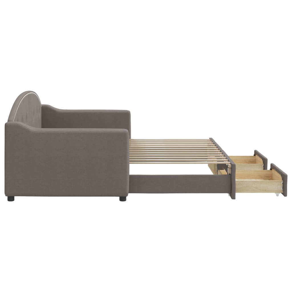 vidaXL Καναπές Κρεβάτι Συρόμενος Taupe 80x200 εκ. Υφασμάτινος Συρτάρια