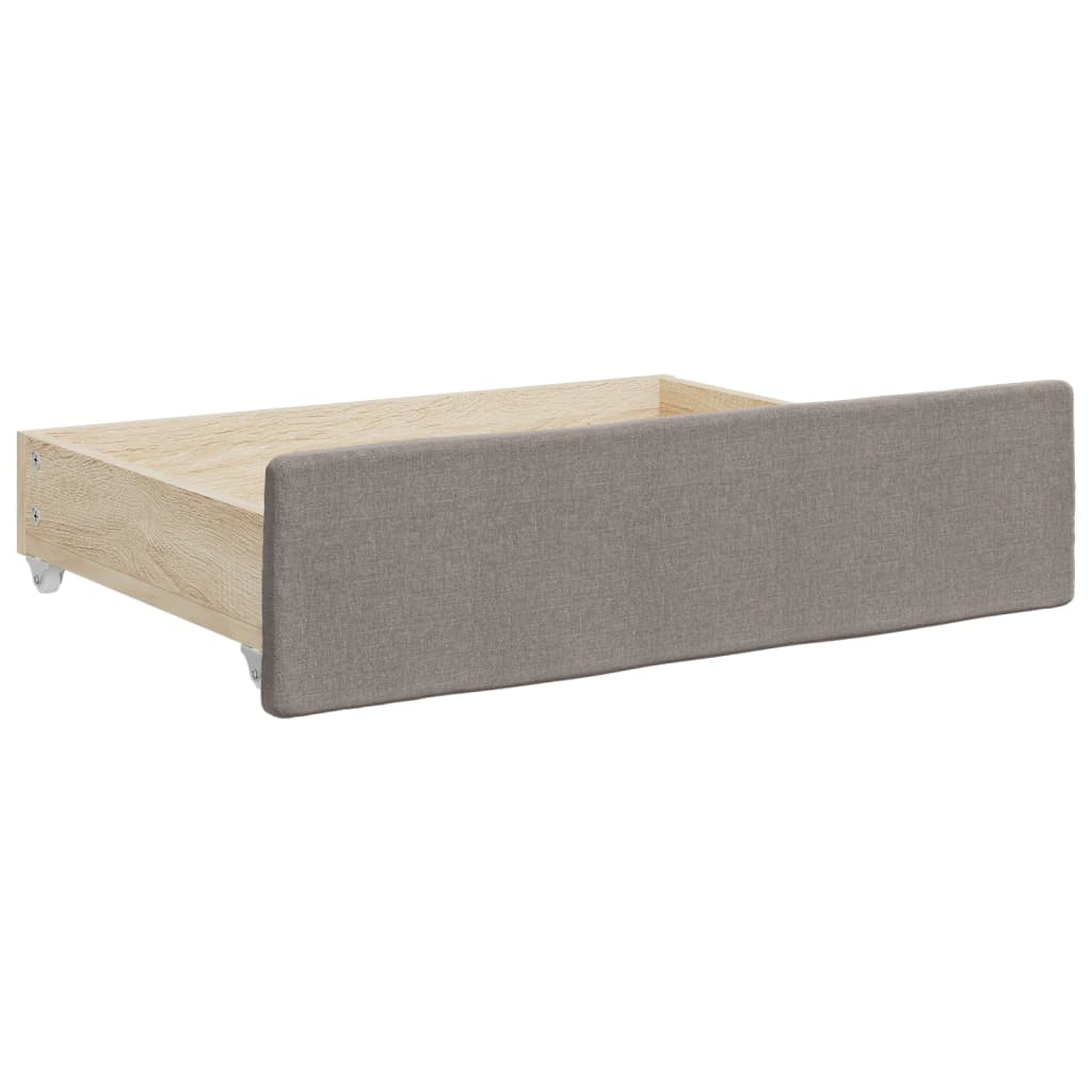 vidaXL Καναπές Κρεβάτι Συρόμενος Taupe 100x200εκ. Υφασμάτινος Συρτάρια