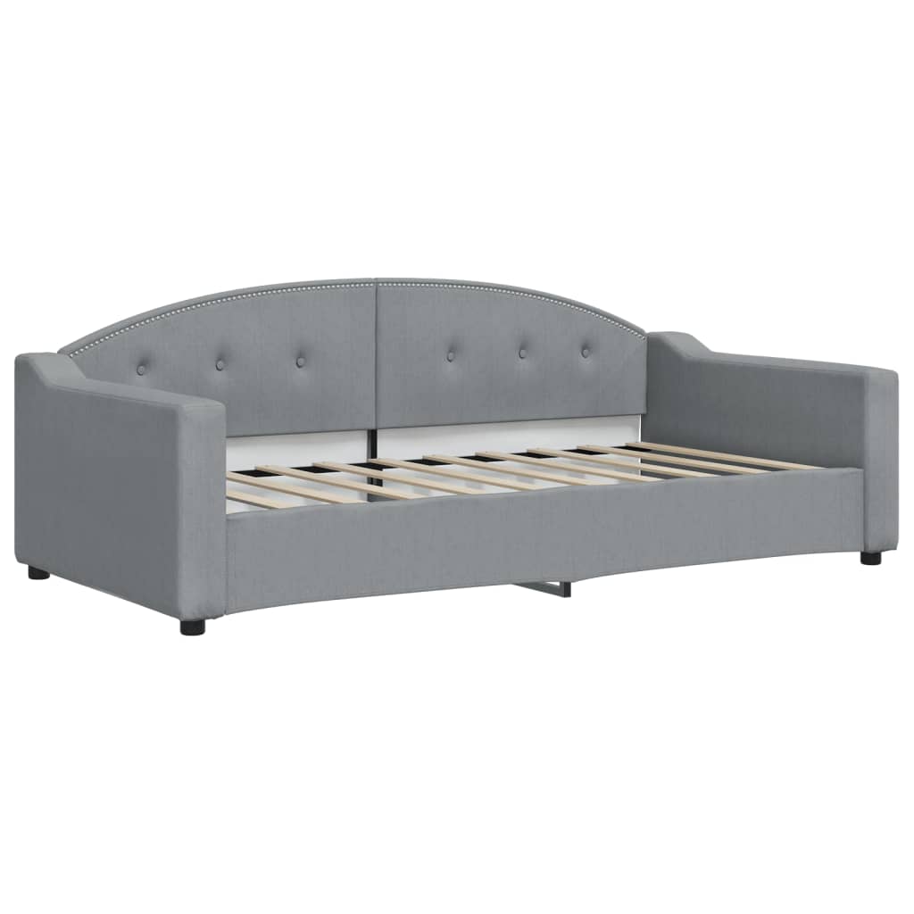 vidaXL Καναπές Κρεβάτι Συρόμενος Αν. Γκρι 90x190 εκ.Ύφασμα & Συρτάρια