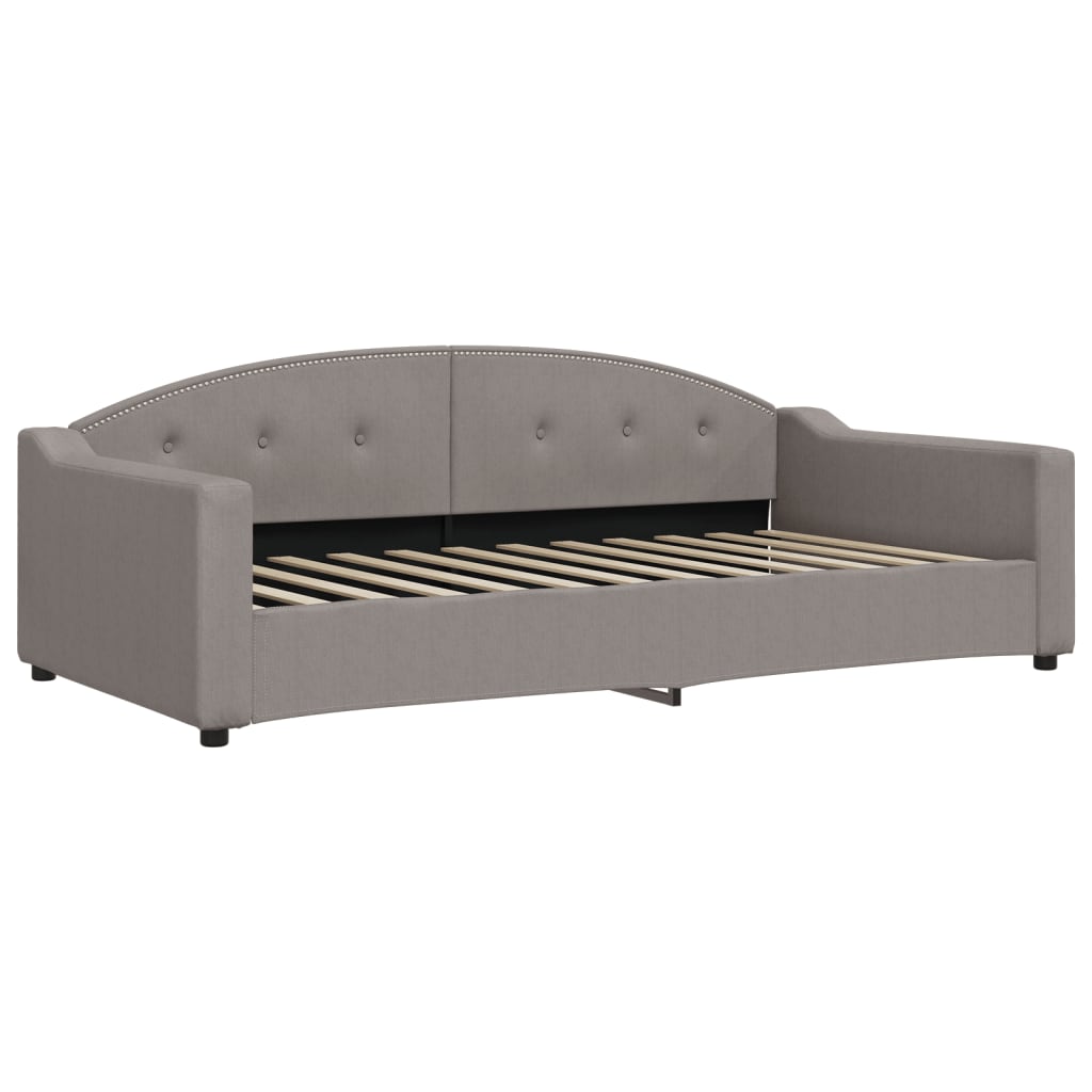 vidaXL Καναπές Κρεβάτι Συρόμενος Taupe 100x200εκ. Υφασμάτινος Συρτάρια