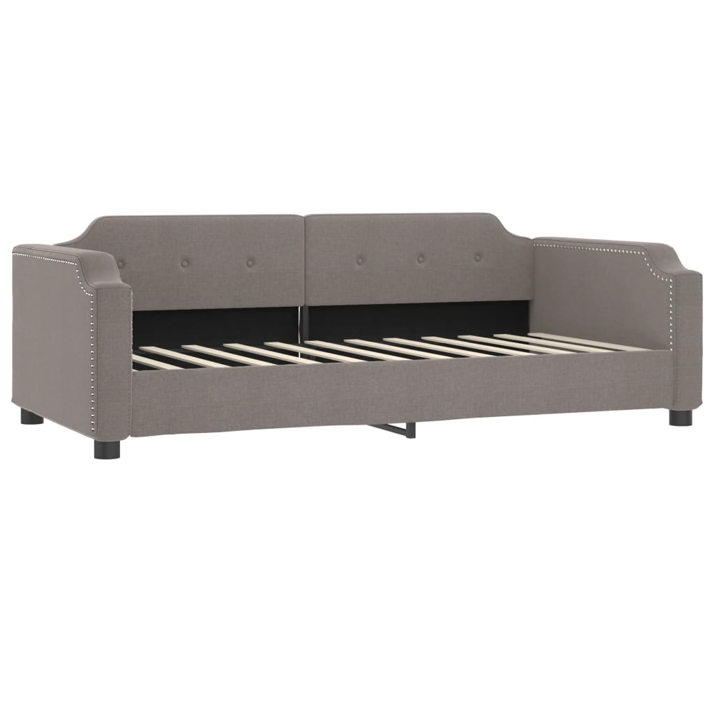 vidaXL Καναπές Κρεβάτι με Στρώμα Taupe 90 x 200 εκ. Υφασμάτινο