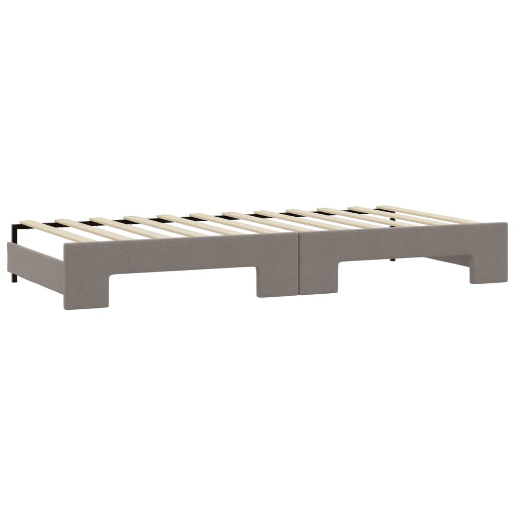 vidaXL Καναπές Κρεβάτι Συρόμενος Taupe 90x200 εκ. Ύφασμα Στρώματα