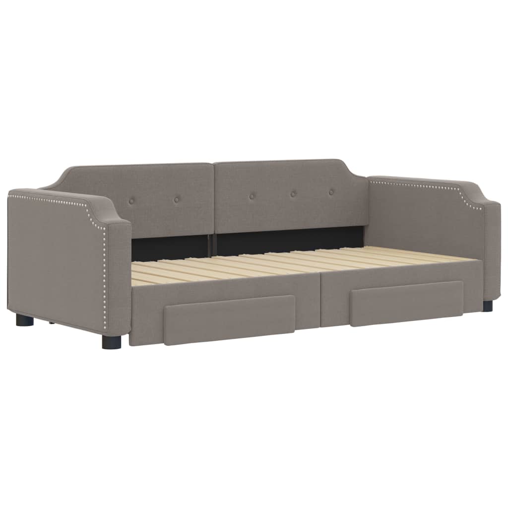 vidaXL Καναπές Κρεβάτι Συρόμενος Taupe 80x200 εκ. Υφασμάτινος Συρτάρια