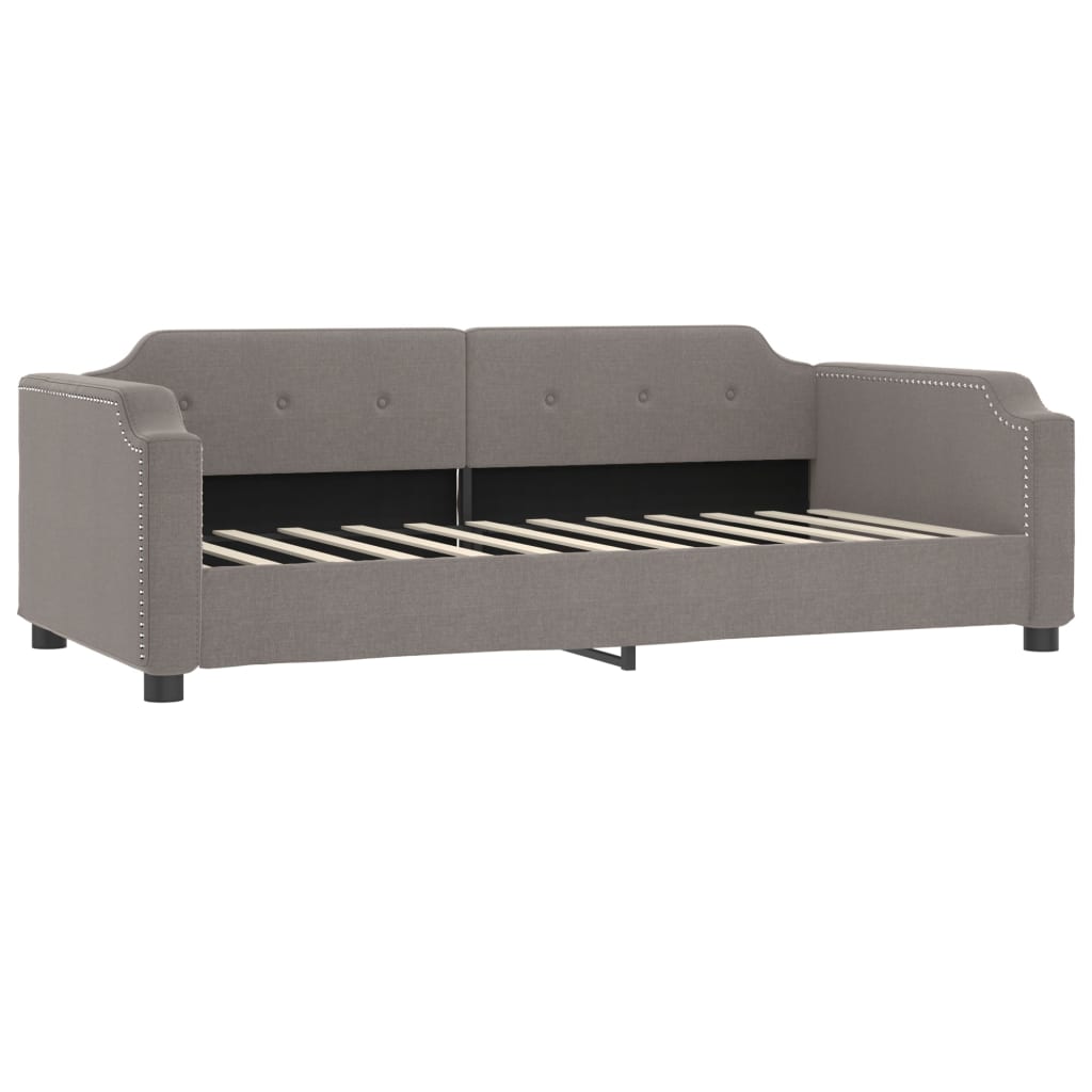 vidaXL Καναπές Κρεβάτι Συρόμενος Taupe 90x200 εκ. Ύφασμα & Συρτάρια