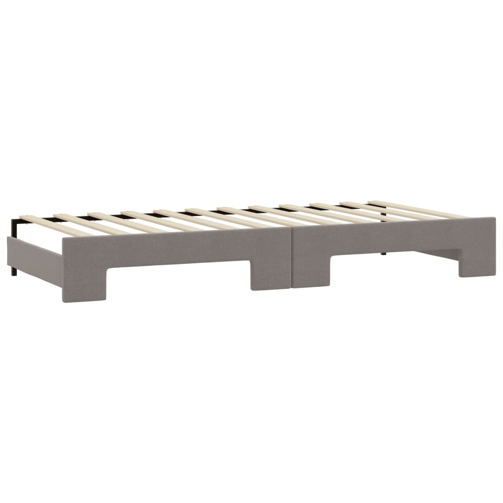 vidaXL Καναπές Κρεβάτι Συρόμενος Taupe 100x200εκ. Υφασμάτινος Συρτάρια
