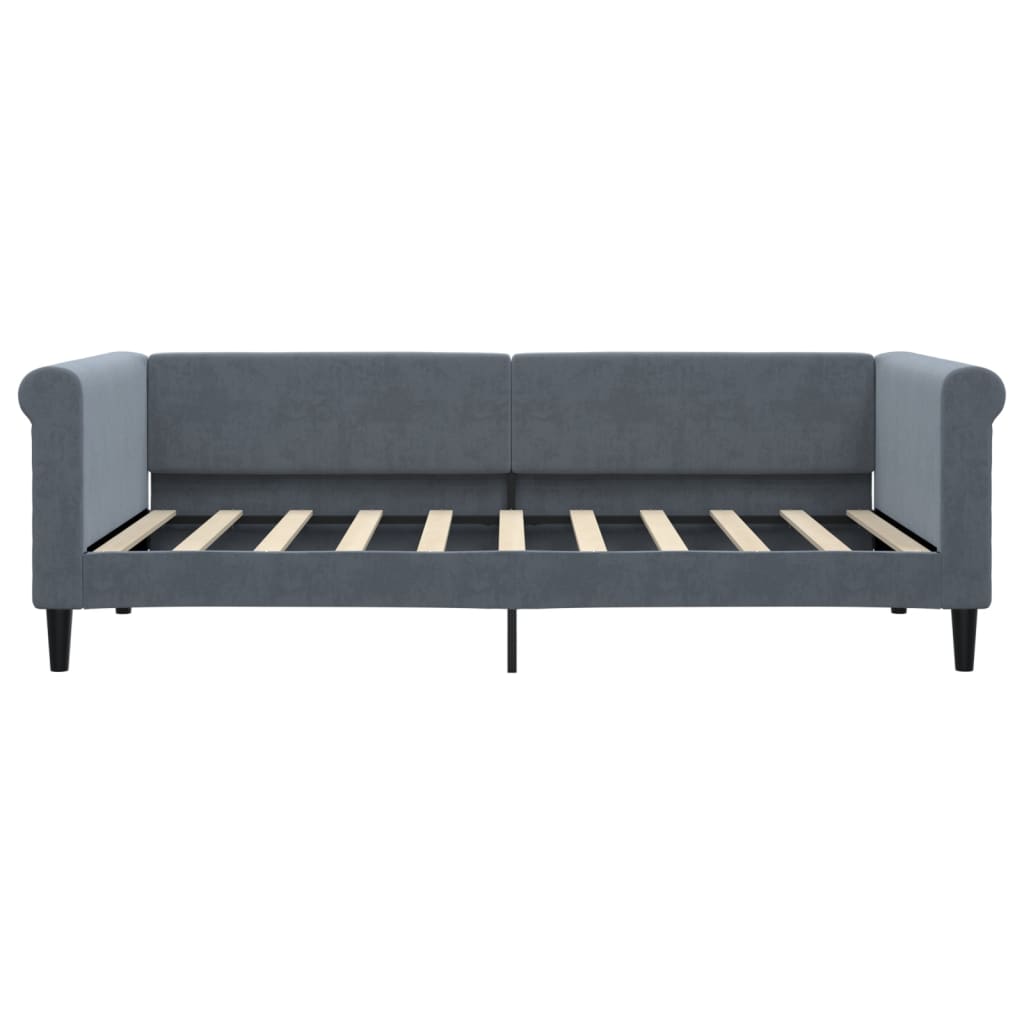 vidaXL Κρεβάτι ημέρας με στρώμα σκούρο γκρι 90x190 cm Βελούδο
