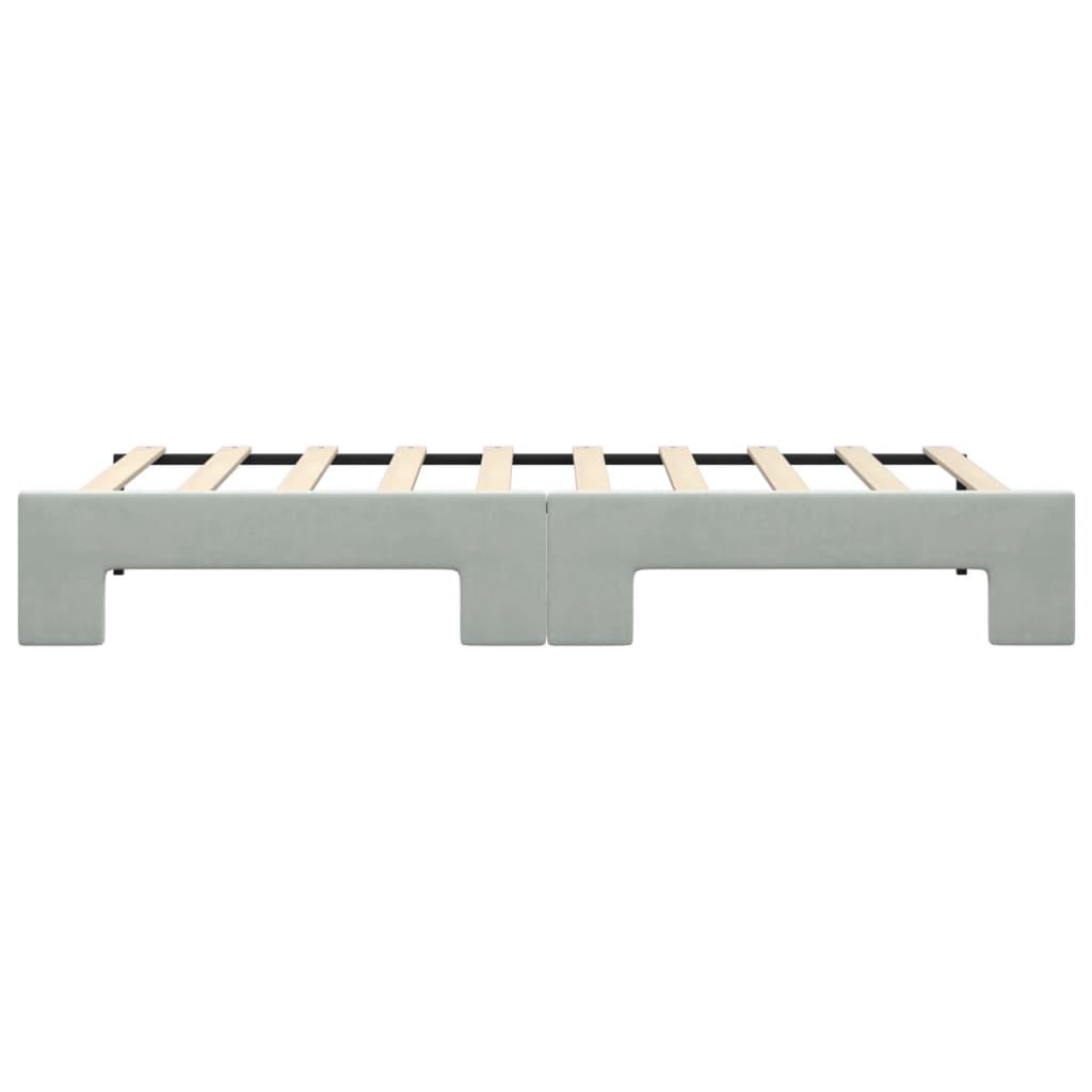vidaXL Καναπές Κρεβάτι Συρόμενος Ανοιχτό Γκρι 90x190 εκ. Βελούδινος