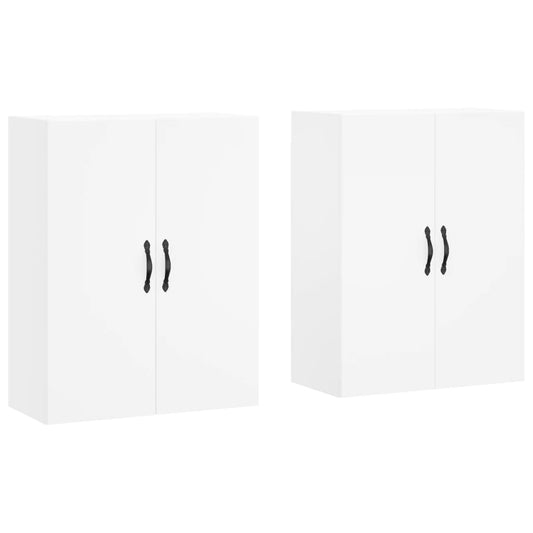 vidaXL Ντουλάπια Επιτοίχια 2 τεμ. Λευκά από Επεξεργασμένο Ξύλο