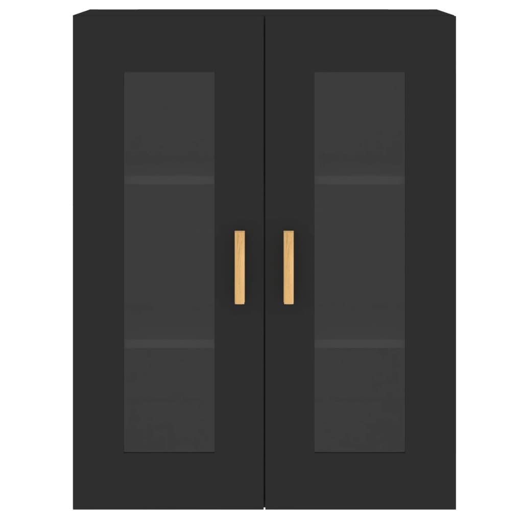 vidaXL Ντουλάπια Τοίχου 2 τεμ. Μαύρα από Επεξεργασμένο Ξύλο