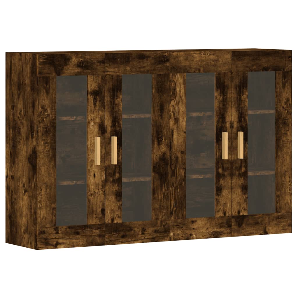 vidaXL Ντουλάπια Τοίχου 2 τεμ. Καπνιστή Δρυς από Επεξεργασμένο Ξύλο