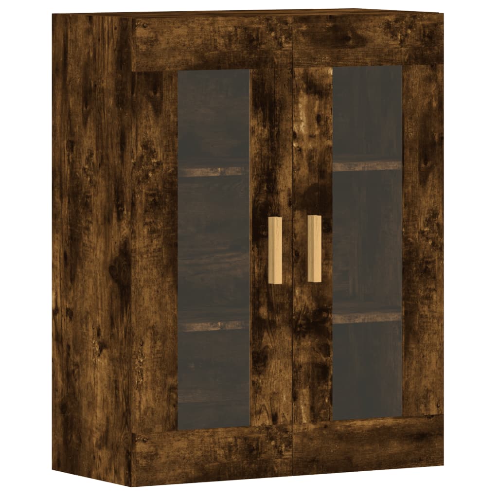 vidaXL Ντουλάπια Τοίχου 2 τεμ. Καπνιστή Δρυς από Επεξεργασμένο Ξύλο