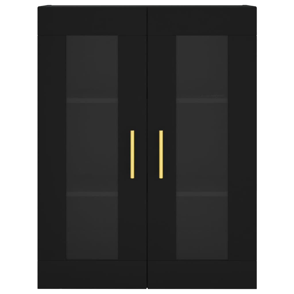 vidaXL Ντουλάπια Τοίχου 2 τεμ. Μαύρα από Επεξεργασμένο Ξύλο