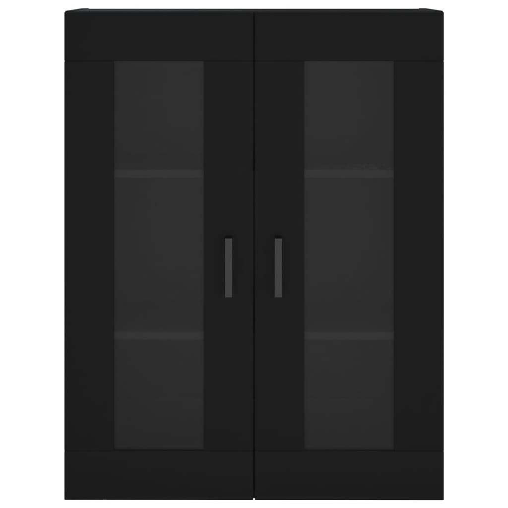 vidaXL Ντουλάπια Τοίχου 2 τεμ. Μαύρα από Επεξεργασμένο Ξύλο