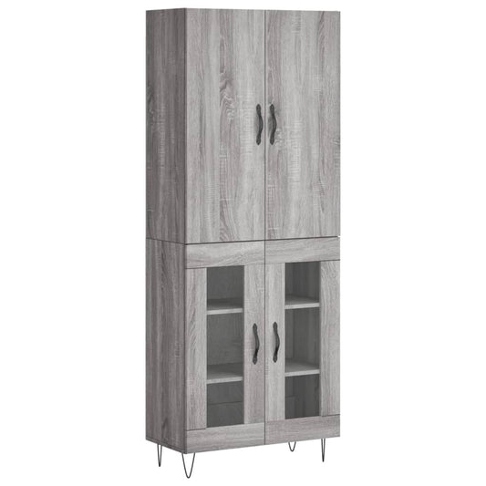 vidaXL Ντουλάπι Γκρι Sonoma 69,5 x 34 x 180 εκ. Επεξεργασμένο Ξύλο