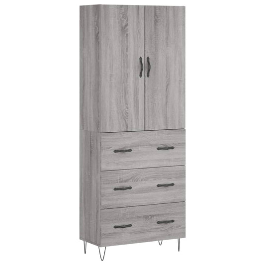 vidaXL Ντουλάπι Γκρι Sonoma 69,5 x 34 x 180 εκ. Επεξεργασμένο Ξύλο