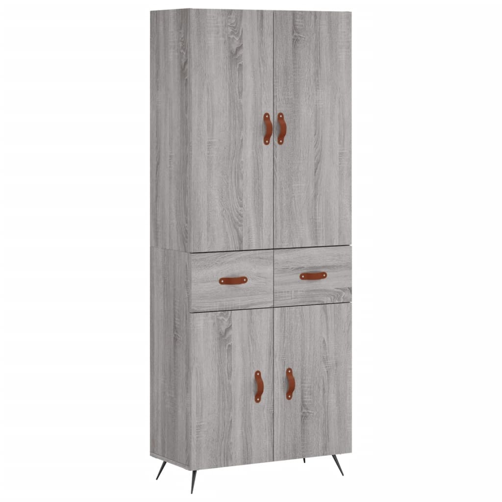 vidaXL Ντουλάπι Γκρι Sonoma 69,5 x 34 x 180 εκ. Επεξεργασμένο Ξύλο