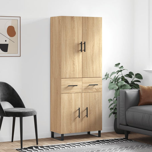 vidaXL Ντουλάπι Sonoma δρυς 69,5 x 34 x 180 εκ. από Επεξεργασμένο Ξύλο