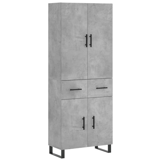 vidaXL Ντουλάπι Γκρι Σκυροδέματος 69,5x34x180 εκ. Επεξεργασμένο Ξύλο