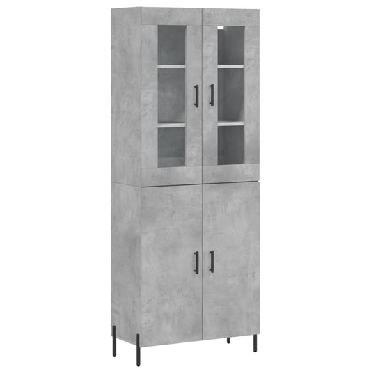 vidaXL Ντουλάπι Γκρι Σκυροδέματος 69,5x34x180 εκ. Επεξεργασμένο Ξύλο