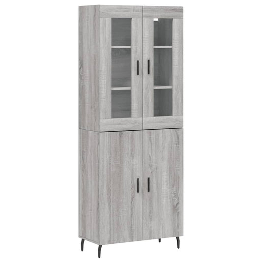 vidaXL Ντουλάπι Γκρι Sonoma 69,5 x 34 x 180 εκ. Επεξεργασμένο Ξύλο