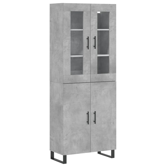 vidaXL Ντουλάπι Γκρι Σκυροδέματος 69,5x34x180 εκ. Επεξεργασμένο Ξύλο