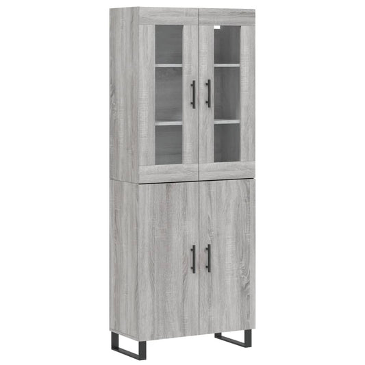 vidaXL Ντουλάπι Γκρι Sonoma 69,5 x 34 x 180 εκ. Επεξεργασμένο Ξύλο