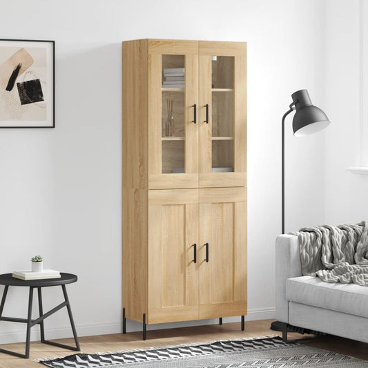 vidaXL Ντουλάπι Sonoma δρυς 69,5 x 34 x 180 εκ. από Επεξεργασμένο Ξύλο