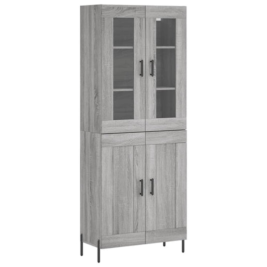 vidaXL Ντουλάπι Γκρι Sonoma 69,5 x 34 x 180 εκ. Επεξεργασμένο Ξύλο