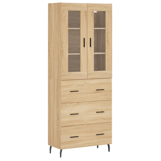 vidaXL Ντουλάπι Sonoma δρυς 69,5 x 34 x 180 εκ. από Επεξεργασμένο Ξύλο