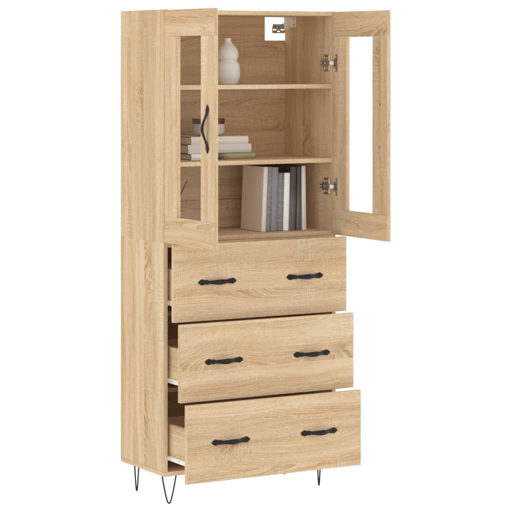 vidaXL Ντουλάπι Sonoma δρυς 69,5 x 34 x 180 εκ. από Επεξεργασμένο Ξύλο