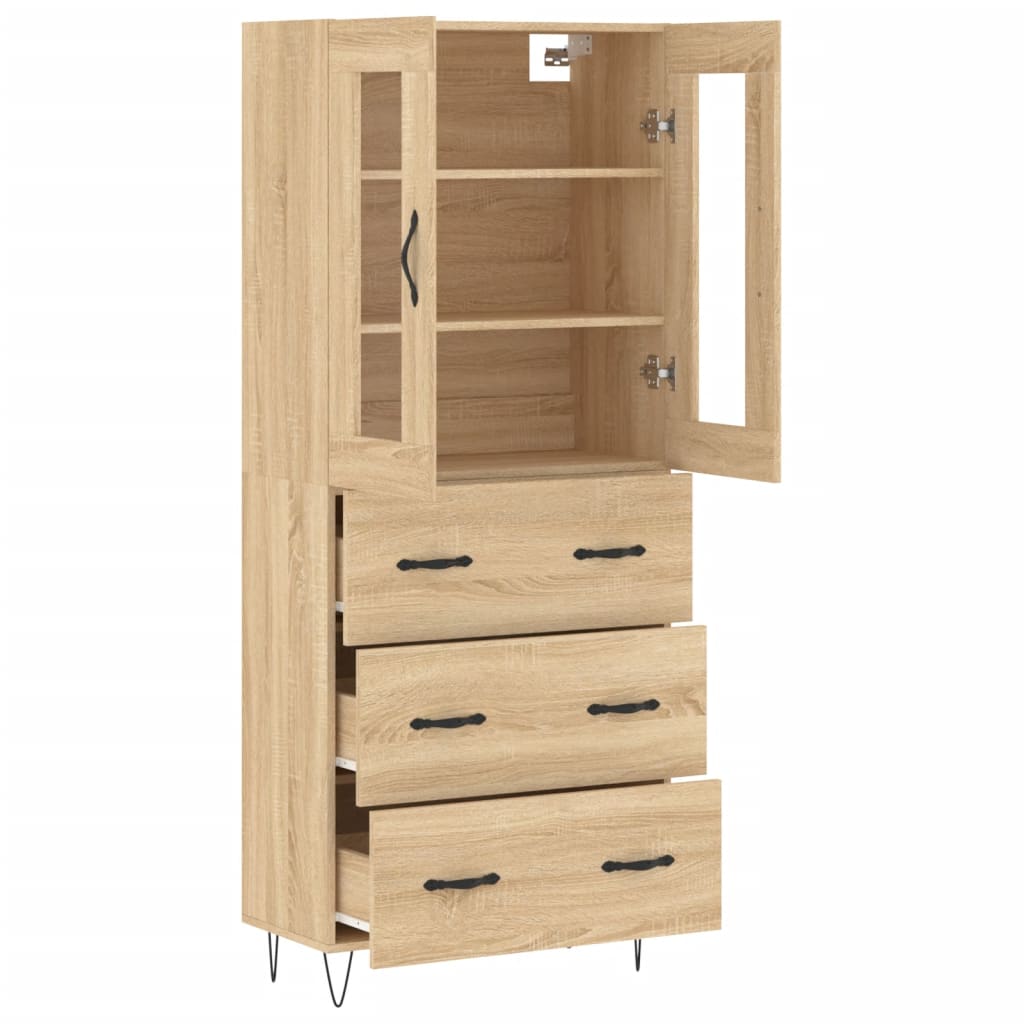 vidaXL Ντουλάπι Sonoma δρυς 69,5 x 34 x 180 εκ. από Επεξεργασμένο Ξύλο