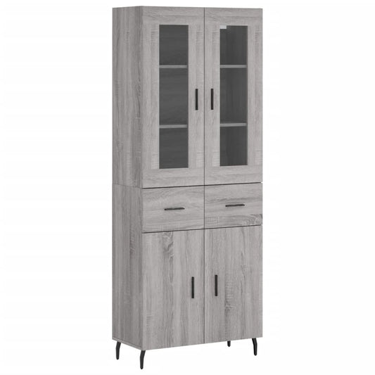vidaXL Ντουλάπι Γκρι Sonoma 69,5 x 34 x 180 εκ. Επεξεργασμένο Ξύλο