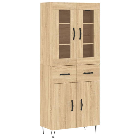 vidaXL Ντουλάπι Sonoma δρυς 69,5 x 34 x 180 εκ. από Επεξεργασμένο Ξύλο
