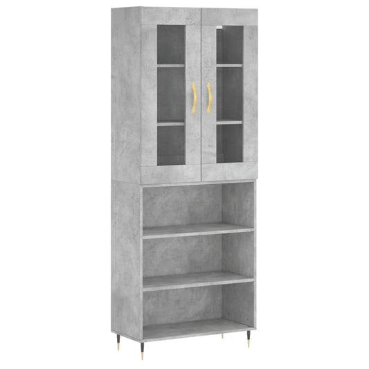 vidaXL Ντουλάπι Γκρι Σκυροδέματος 69,5x34x180 εκ. Επεξεργασμένο Ξύλο