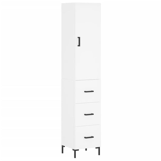 vidaXL Ντουλάπι Λευκό 34,5 x 34 x 180 εκ. από Επεξεργασμένο Ξύλο