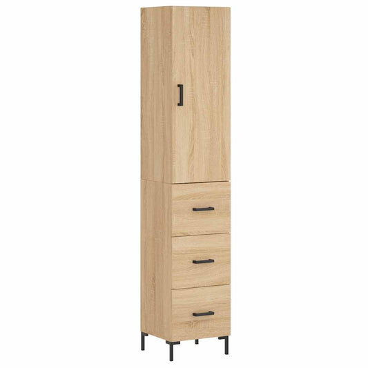 vidaXL Μπουφές Sonoma δρυς 34,5 x 34 x 180 εκ. από Επεξεργασμένο Ξύλο