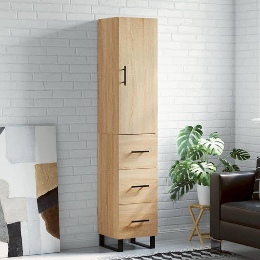 vidaXL Μπουφές Sonoma δρυς 34,5 x 34 x 180 εκ. από Επεξεργασμένο Ξύλο