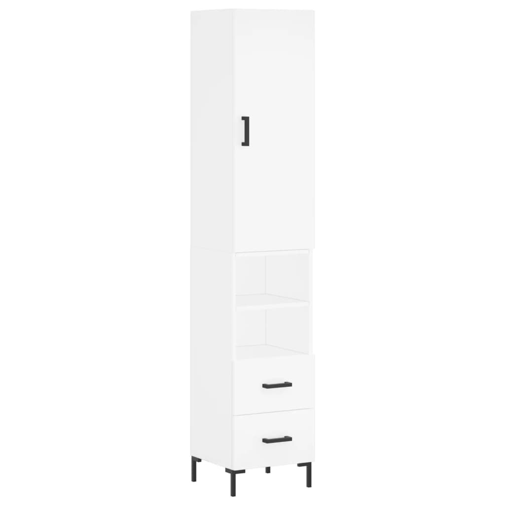 vidaXL Ντουλάπι Λευκό 34,5 x 34 x 180 εκ. από Επεξεργασμένο Ξύλο