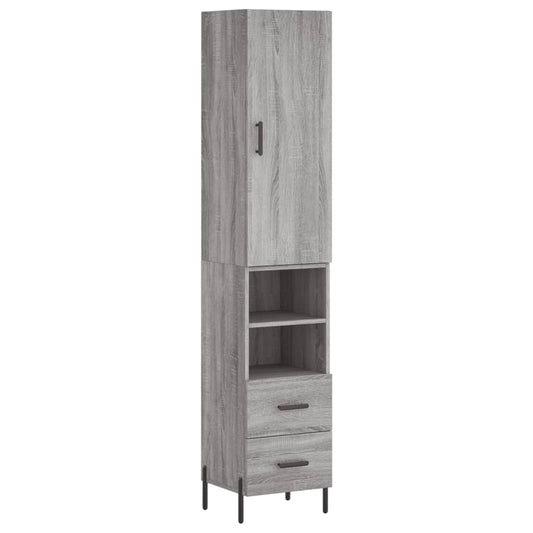 vidaXL Μπουφές Sonoma Γκρι 34,5 x 34 x 180 εκ. από Επεξεργασμένο Ξύλο