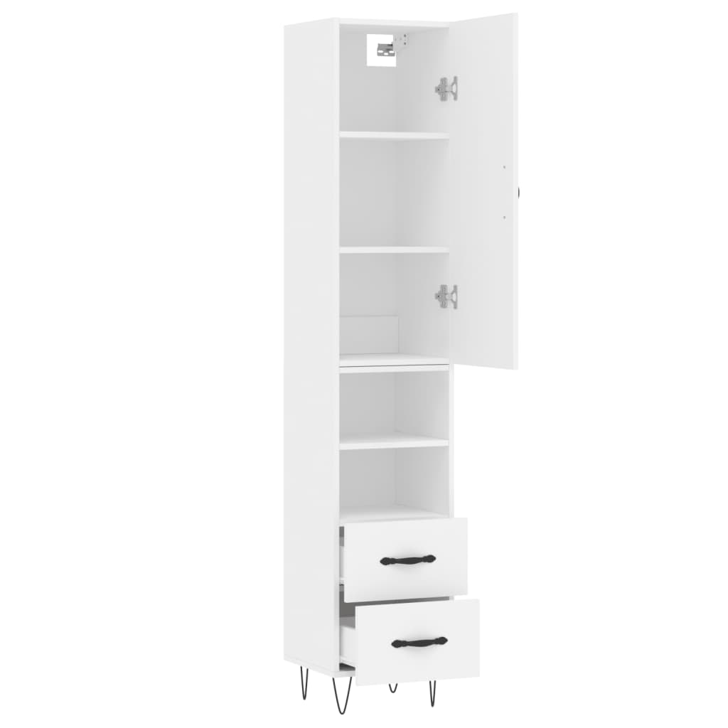 vidaXL Ντουλάπι Λευκό 34,5 x 34 x 180 εκ. από Επεξεργασμένο Ξύλο