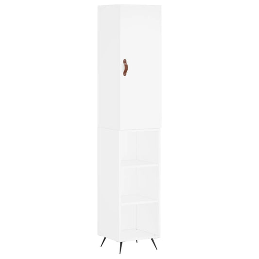 vidaXL Ντουλάπι Λευκό 34,5 x 34 x 180 εκ. από Επεξεργασμένο Ξύλο