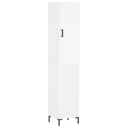 vidaXL Ντουλάπι Λευκό 34,5 x 34 x 180 εκ. από Επεξεργασμένο Ξύλο