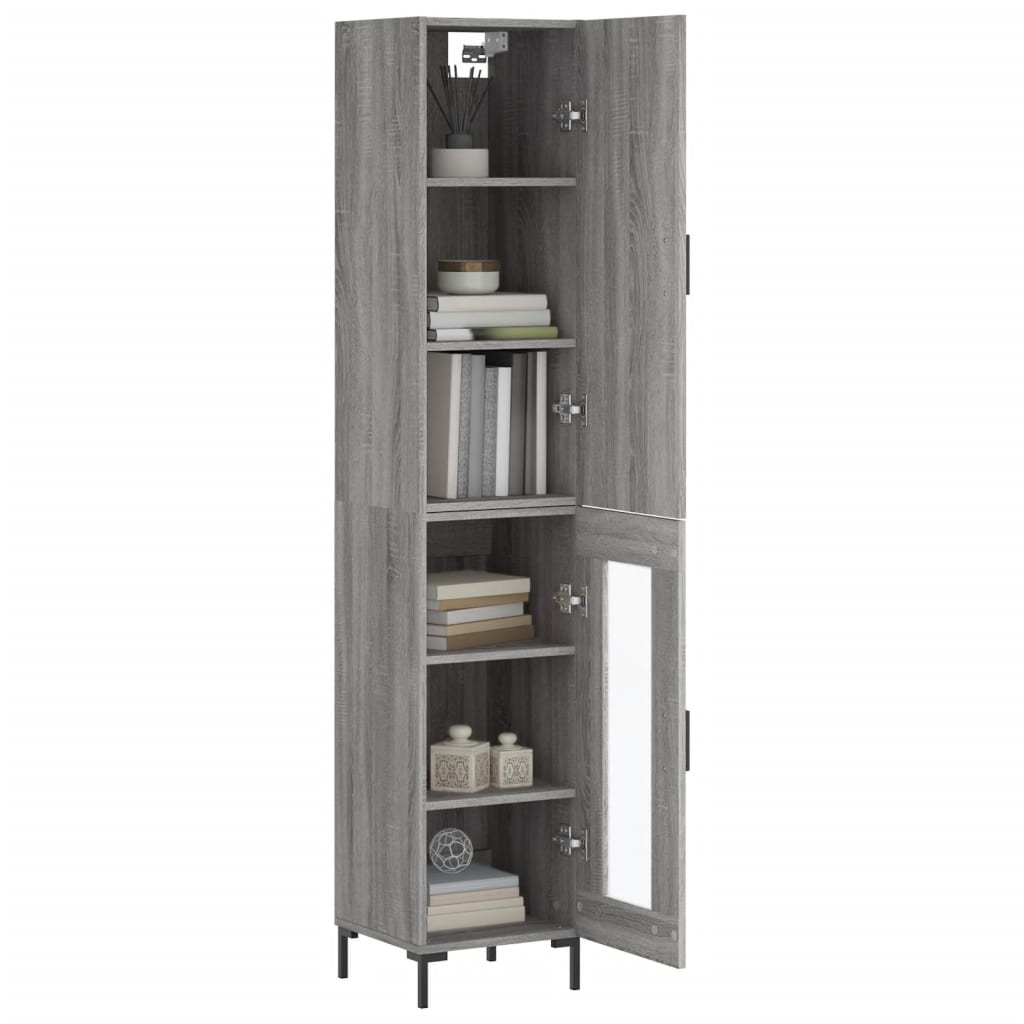 vidaXL Μπουφές Sonoma Γκρι 34,5 x 34 x 180 εκ. από Επεξεργασμένο Ξύλο