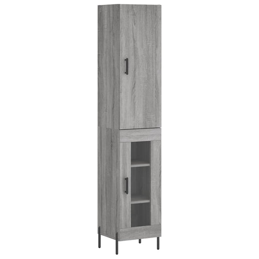 vidaXL Μπουφές Sonoma Γκρι 34,5 x 34 x 180 εκ. από Επεξεργασμένο Ξύλο