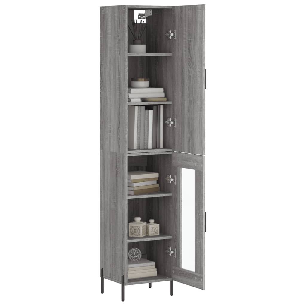 vidaXL Μπουφές Sonoma Γκρι 34,5 x 34 x 180 εκ. από Επεξεργασμένο Ξύλο