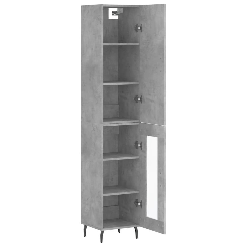 vidaXL Ντουλάπι Γκρι Σκυροδέματος 34,5x34x180 εκ. Επεξεργασμένο Ξύλο