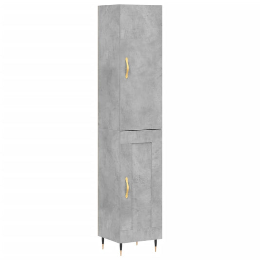 vidaXL Ντουλάπι Γκρι Σκυροδέματος 34,5x34x180 εκ. Επεξεργασμένο Ξύλο
