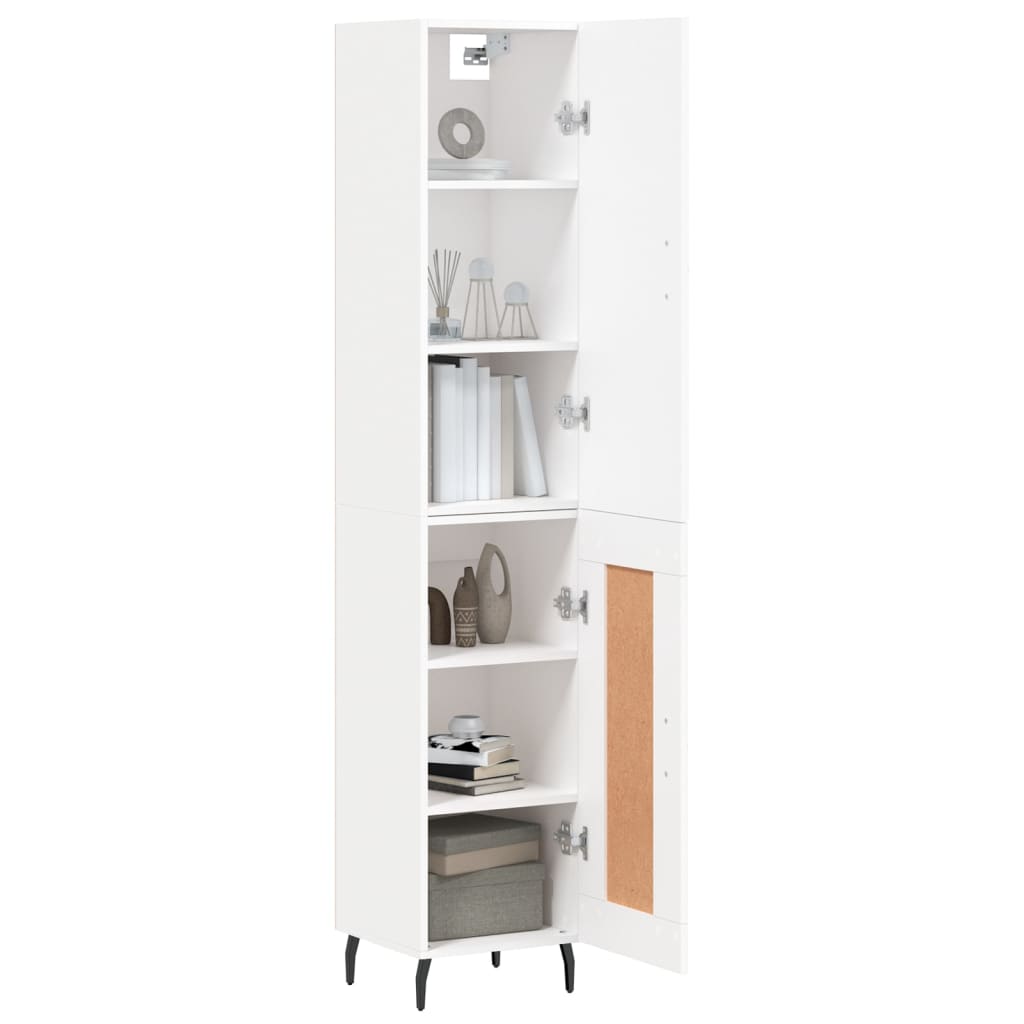 vidaXL Ντουλάπι Λευκό 34,5 x 34 x 180 εκ. από Επεξεργασμένο Ξύλο