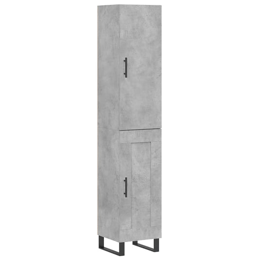 vidaXL Ντουλάπι Γκρι Σκυροδέματος 34,5x34x180 εκ. Επεξεργασμένο Ξύλο