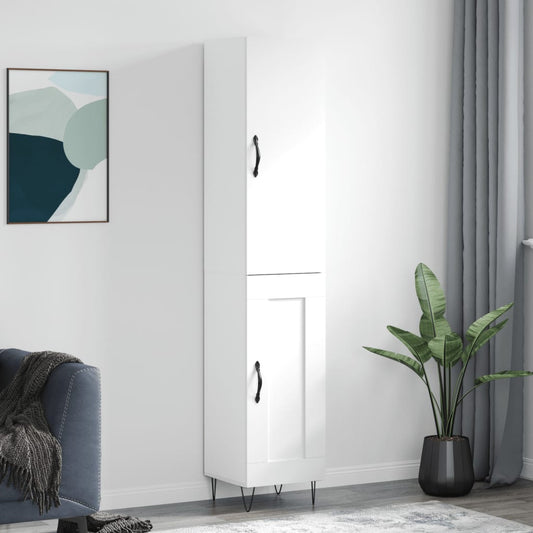 vidaXL Ντουλάπι Λευκό 34,5 x 34 x 180 εκ. από Επεξεργασμένο Ξύλο